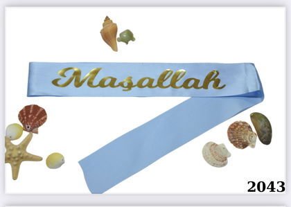 MAŞALLAH KUMAŞ KUŞAK MAVİ GOLD