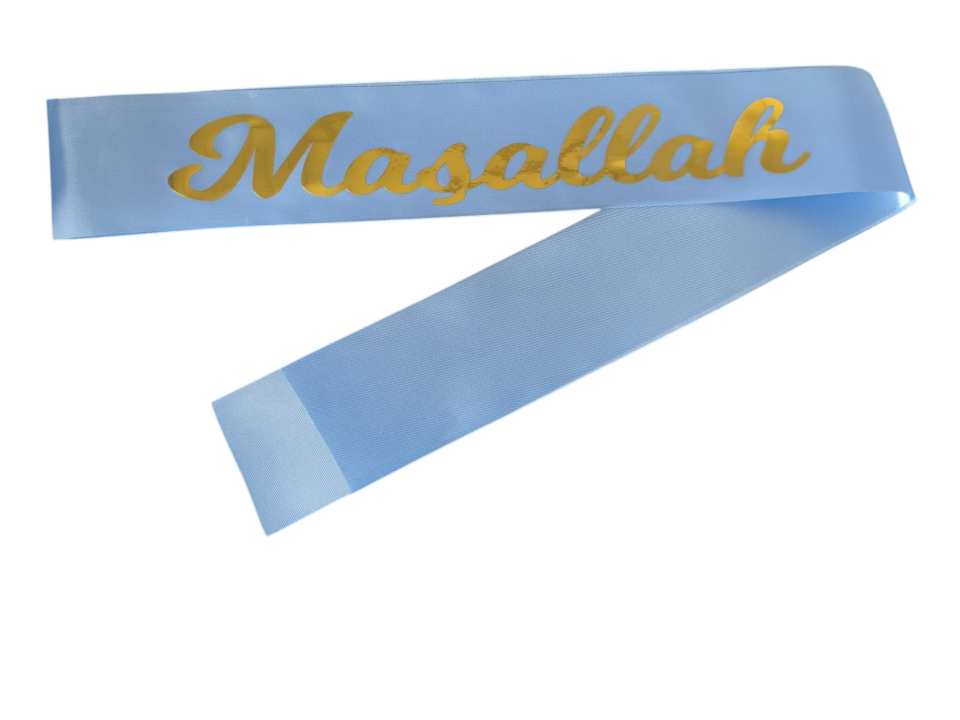MAŞALLAH KUMAŞ KUŞAK MAVİ GOLD