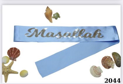 MAŞALLAH KUMAŞ KUŞAK MAVİ GÜMÜŞ