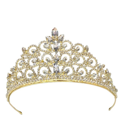 METAL GELİN TACI DESENLİ GOLD MODEL 1