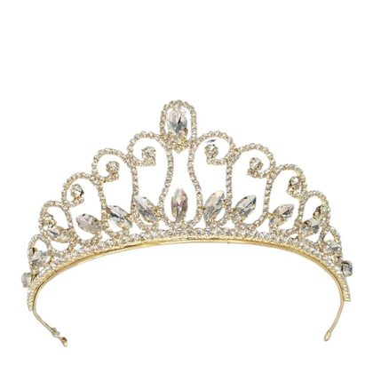 METAL GELİN TACI DESENLİ GOLD MODEL 2