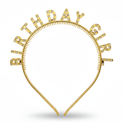 İTHAL TAŞLI MİKA TAÇ BİRTHDAY GİRL GOLD