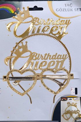 MİKA TAÇ GÖZLÜK BİRTHDAY QUEEN GOLD