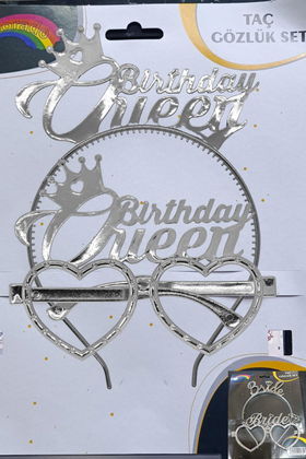 MİKA TAÇ GÖZLÜK BİRTHDAY QUEEN GÜMÜŞ