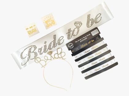 5 Lİ TAŞLI TAÇ SET BEYAZ GOLD