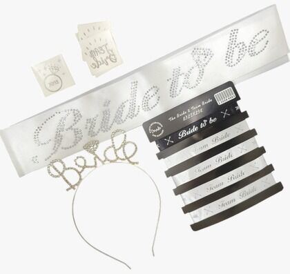 5Lİ TAŞLI TAÇ SET BEYAZ GÜMÜŞ