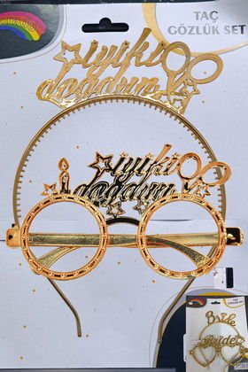 MİKA TAÇ GÖZLÜK İYİKİ DOĞDUN GOLD