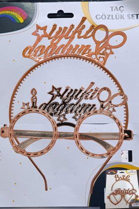 MİKA TAÇ GÖZLÜK İYİKİ DOĞDUN ROSE GOLD