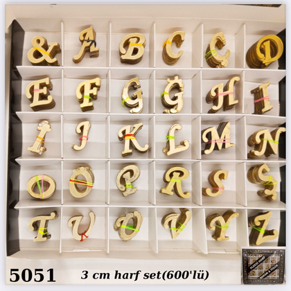 GOLD 3 CM PLEKSİ HARF SET