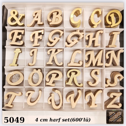 GOLD 4 CM 600LÜ PLEKSİ HARF SET