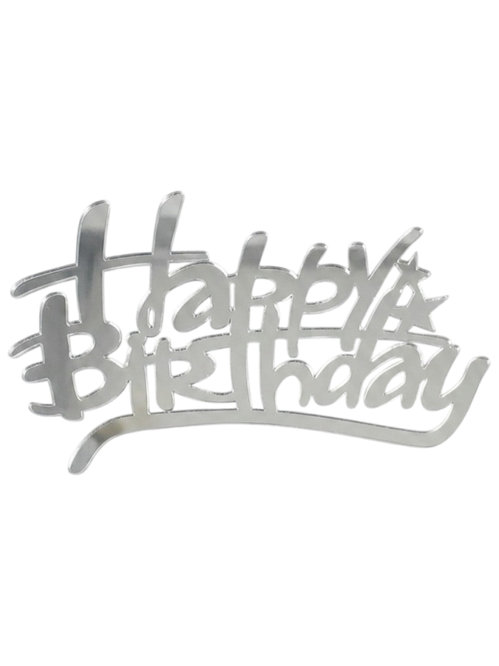 PASTA ÖNÜ PLEKSİ ÇİZGİLİ HAPPY GÜMÜŞ