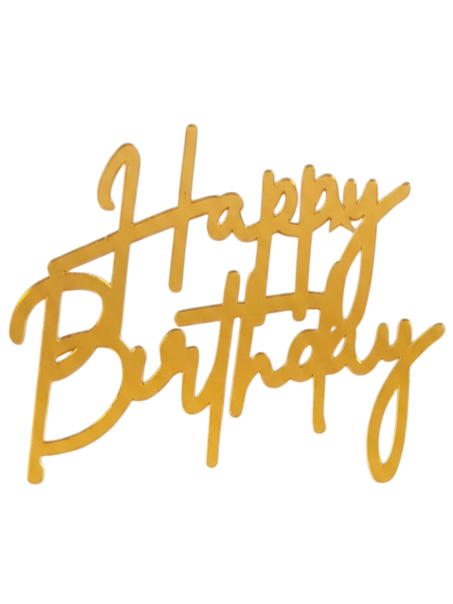 PASTA ÖNÜ PLEKSİ HAPPY BİRTHDAY GOLD