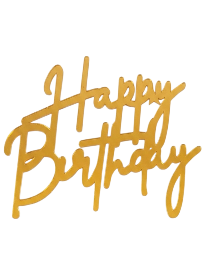 PASTA ÖNÜ PLEKSİ HAPPY BİRTHDAY GOLD