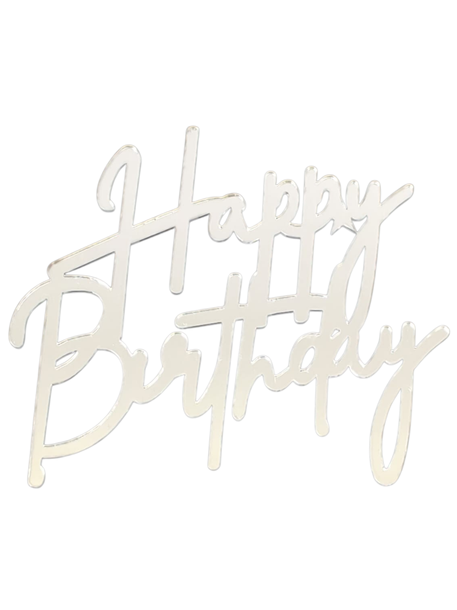 PASTA ÖNÜ PLEKSİ HAPPY BİRTHDAY GÜMÜŞ