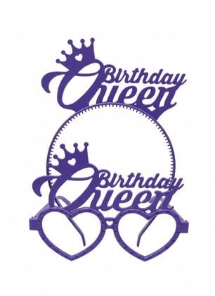 RENKLİ MİKA TAÇ GÖZLÜK BİRTHDAY QUEEN LİLA