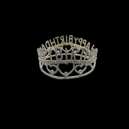 PASTA ÜSTÜ METAL TAÇ YAZILI HAPPY GOLD