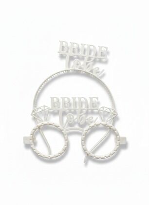 RENKLİ MİKA TAÇ GÖZLÜK BRİDE TOBE BEYAZ