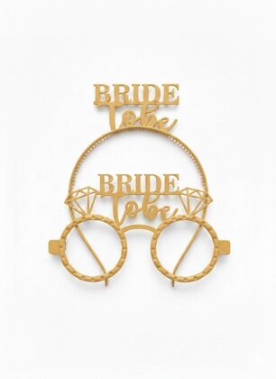 RENKLİ MİKA TAÇ GÖZLÜK BRİDE TOBE MAT GOLD