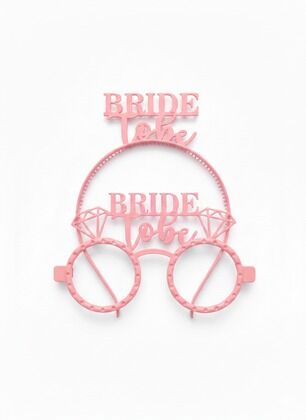 RENKLİ MİKA TAÇ GÖZLÜK BRİDE TOBE PEMBE