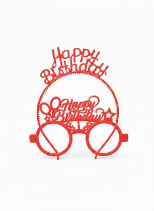 RENKLİ MİKA TAÇ GÖZLÜK HAPPY BİRTHDAY KIRMIZI