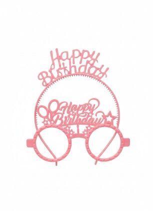 RENKLİ MİKA TAÇ GÖZLÜK HAPPY BİRTHDAY PEMBE