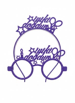 RENKLİ MİKA TAÇ GÖZLÜK İYİKİ DOĞDUN LİLA