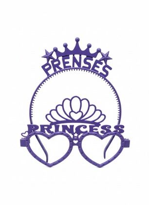 RENKLİ MİKA TAÇ GÖZLÜK PRENSES LİLA