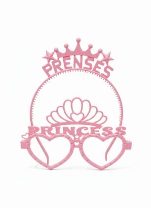 RENKLİ MİKA TAÇ GÖZLÜK PRENSES PEMBE