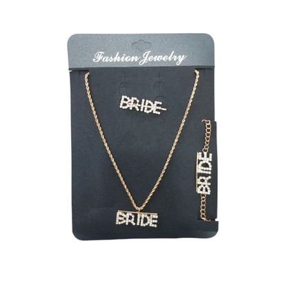 TAŞLI 3'LÜ KOLYE BRİDE GOLD