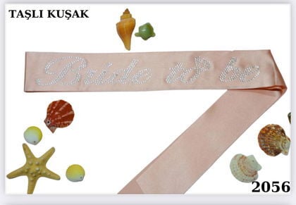 TAŞLI KUŞAK BRİDE TOBE PEMBE GÜMÜŞ