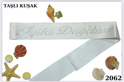 TAŞLI KUŞAK İYİKİ DOĞDUN BEYAZ GÜMÜŞ