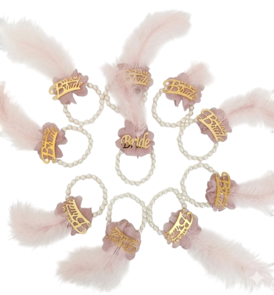 10LU İNCİLİK BİLEKLİK PEMBE GOLD