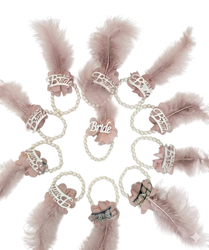 10LU İNCİLİK BİLEKLİK PEMBE GÜMÜŞ