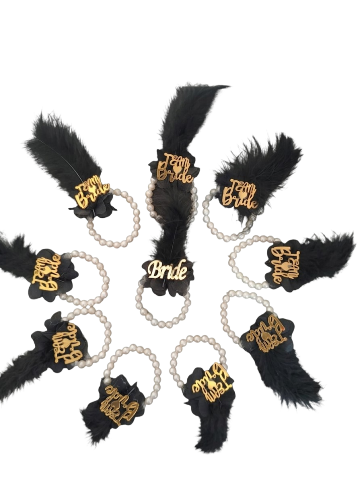 10LU İNCİLİK BİLEKLİK SİYAH GOLD