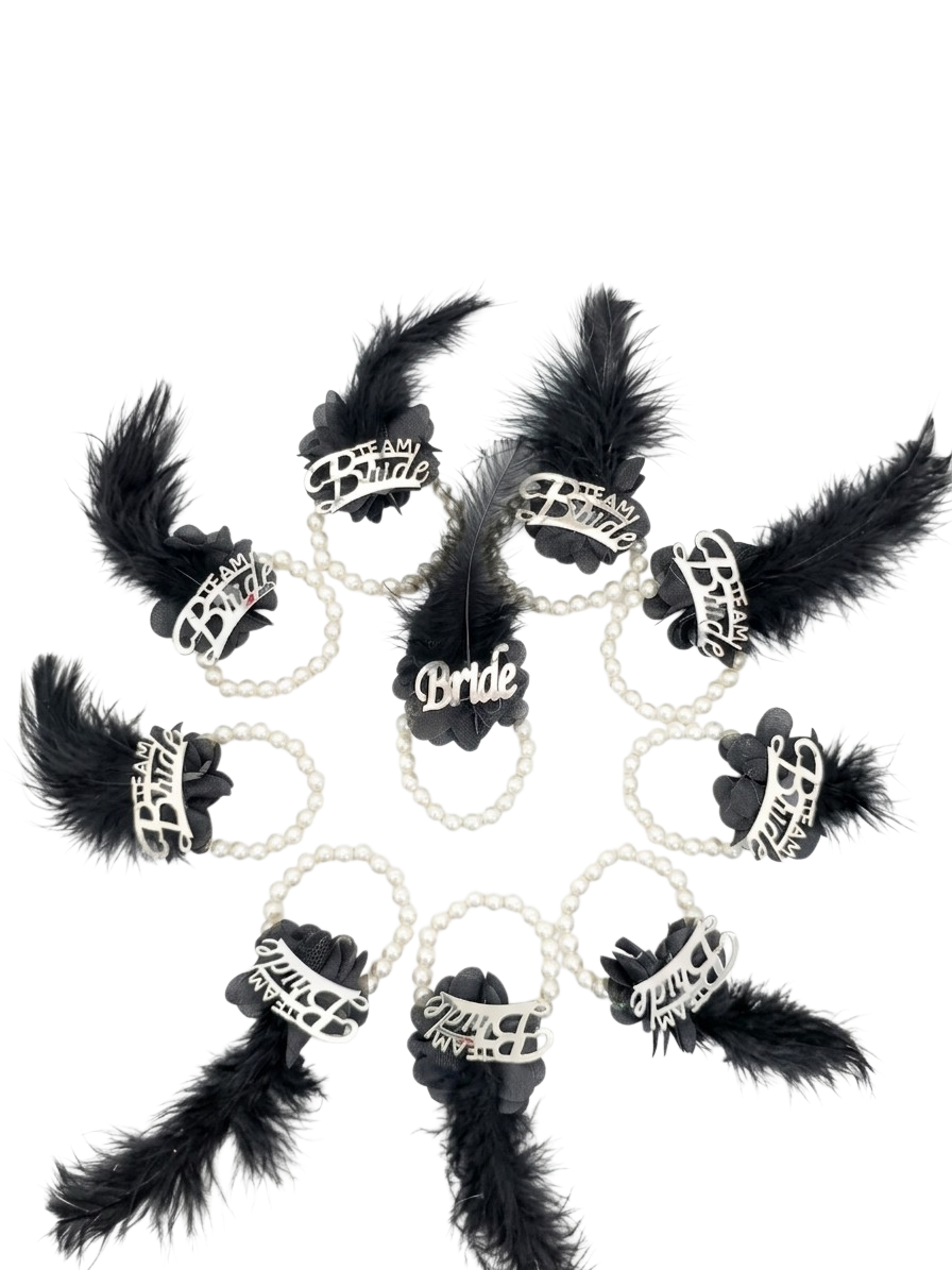 10LU İNCİLİK BİLEKLİK SİYAHA GÜMÜŞ