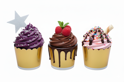 12Lİ CUPCAKE DÜZ YALDIZLI GOLD