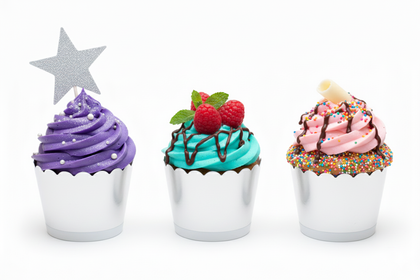 12Lİ CUPCAKE DÜZ YALDIZLI GÜMÜŞ