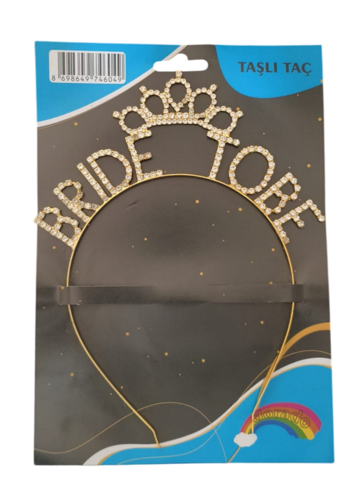 TAŞLI TAÇ BRİDE TOBE KRALİCE TAŞLI GOLD