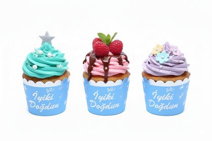 12Lİ CUPCAKE İ DOĞDUN MAVİ GÜMÜŞ