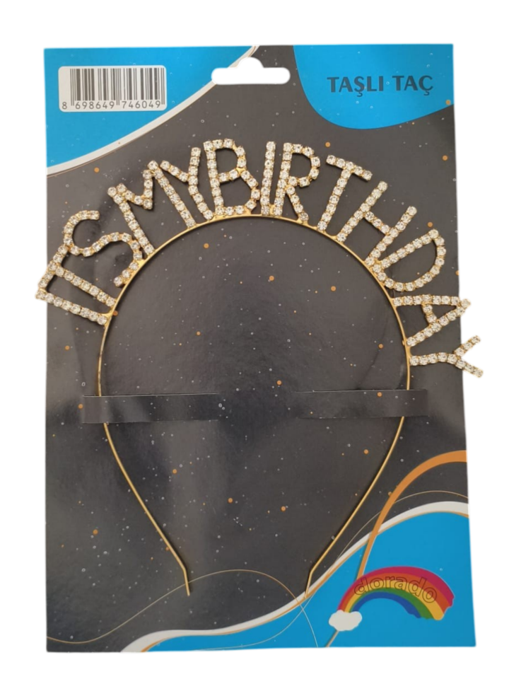 TAŞLI TAÇ İTS MY BİRTHDAY GOLD