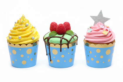 12Lİ CUPCAKE PUANLI MAVİ GOLD