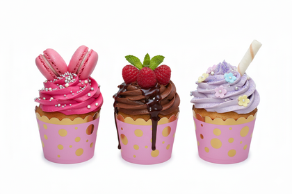 12Lİ CUPCAKE PUANLI PEMBE GOLD