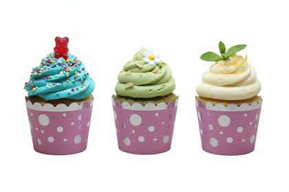12Lİ CUPCAKE PUANLI PEMBE GÜMÜŞ