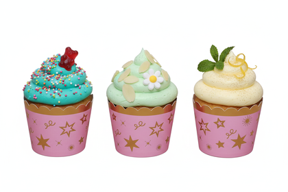 12Lİ CUPCAKE YILDIZLI PEMBE GOLD