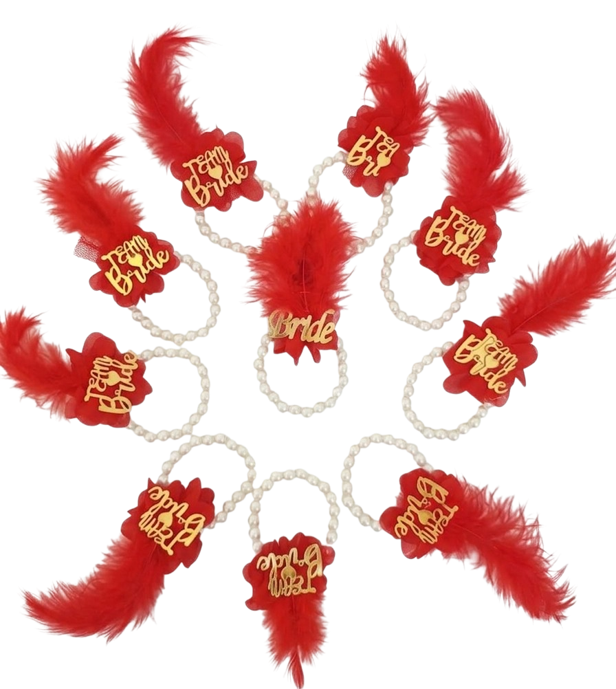 10LU İNCİLİK BİLEKLİK KIRMIZI GOLD