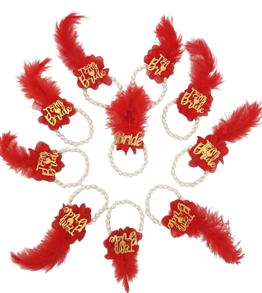 10LU İNCİLİK BİLEKLİK KIRMIZI GOLD