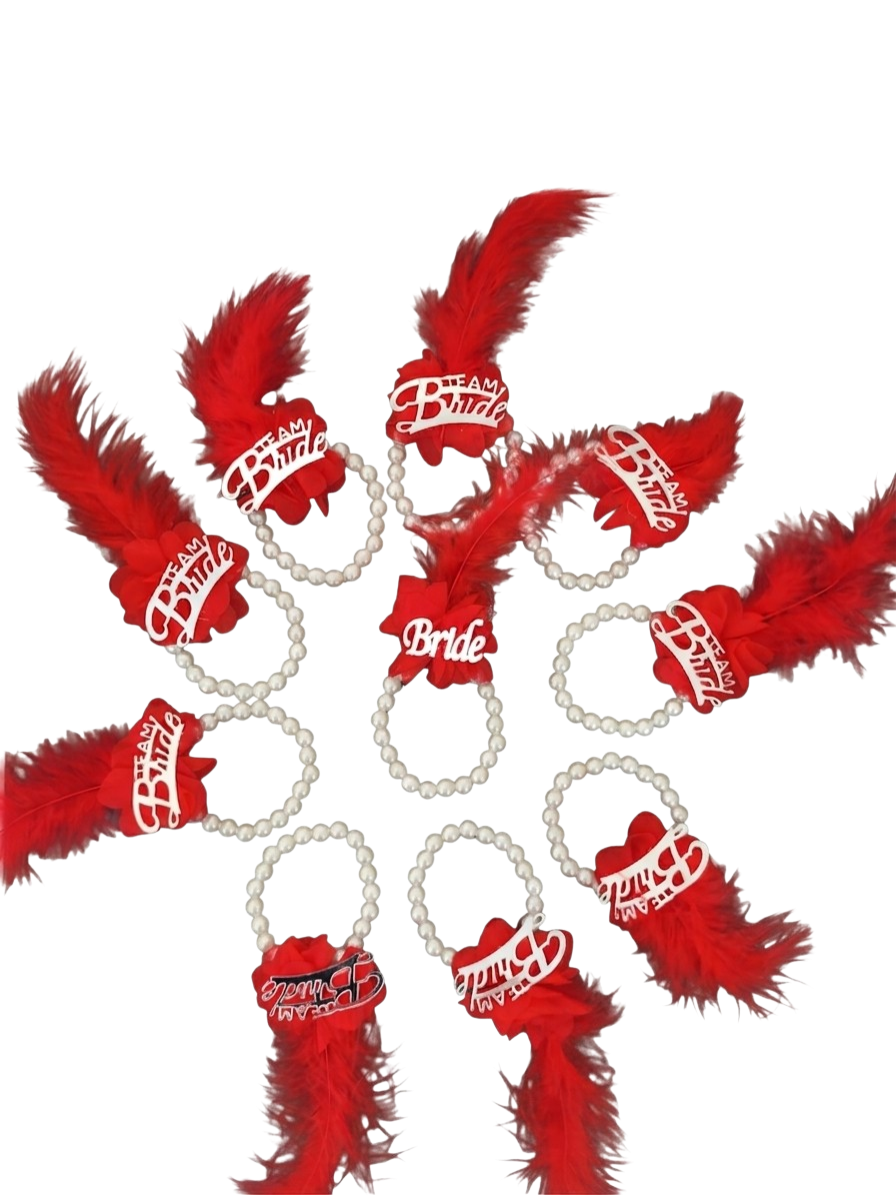 10LU İNCİLİK BİLEKLİK KIRMIZI GÜMÜŞ