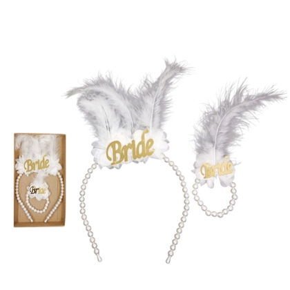 2 Lİ İNCİLİ TAÇ BİLEKLİK SET BEYAZ GOLD