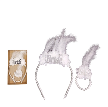 2 Lİ İNCİLİ TAÇ BİLEKLİK SET BEYAZ GÜMÜŞ