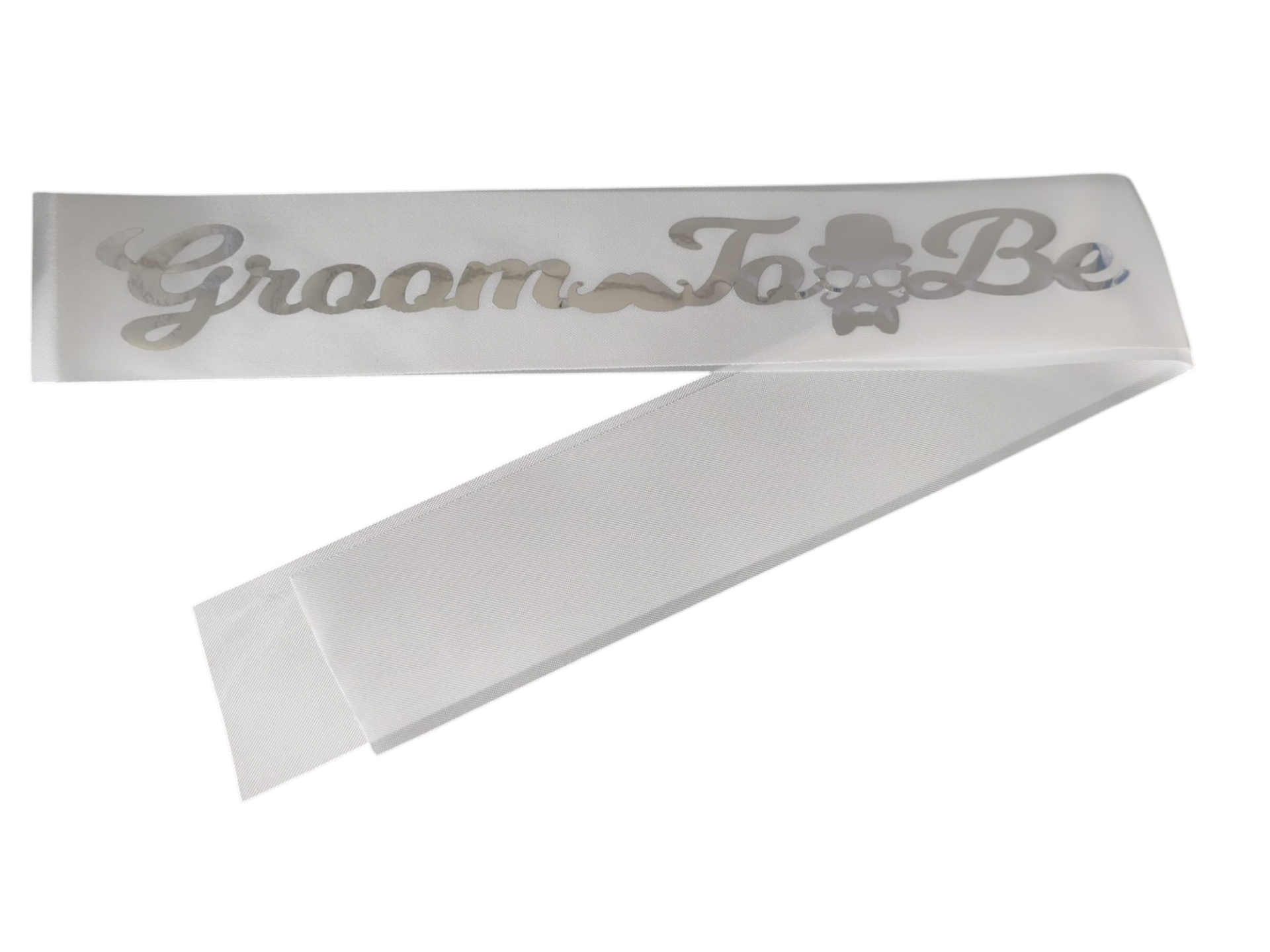 KUMAŞ KUŞAK GROOM TOBE BEYAZ GÜMÜŞ